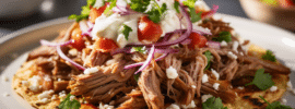 Pulled Pork Tostadas with Chipotle Cream and Slaw