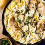 Creamy Chicken Tortellini Soup with Pesto