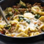 Creamy Italian Sausage and Tortellini Slow Cooker Soup