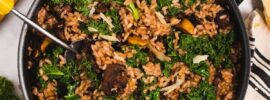 Creamy Kale and Mushroom Brown Rice Risotto