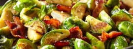 Roasted Brussels Sprouts Medley with Bacon and Golden Raisins