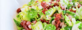 Sautéed Brussels Sprouts Medley with Pancetta and Sun-Dried Tomatoes