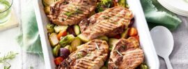 Herb-Infused Parmesan Pork Chops with Roasted Vegetables
