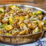 Flavorful Baked Potatoes with Brussels Sprouts and Bacon
