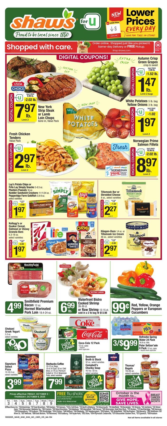 Shaw's Ad Circular Preview October 3 October 9, 2025